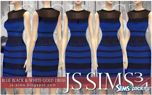 Черно-синее и бело-золотое платье от JS Sims