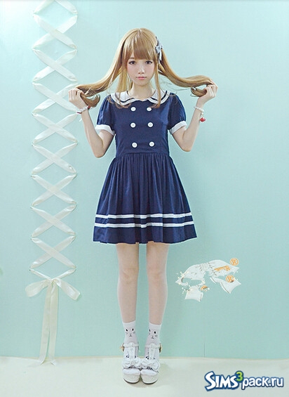 Платье "Cream Sailor Dress" от JS