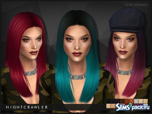 Женская прическа NewYorker от Nightcrawler Sims
