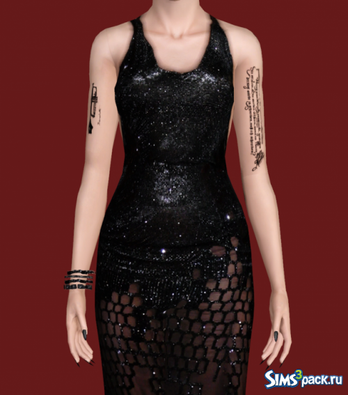 Платье Versace SS15 Black Crystal Dress от Chameleonsims