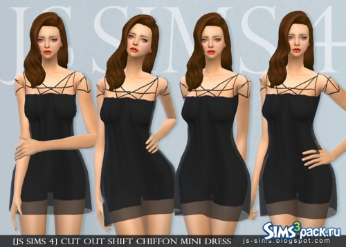 Платье CUT OUT SHIFT CHIFFON MINI DRESS от JS SIMS 4