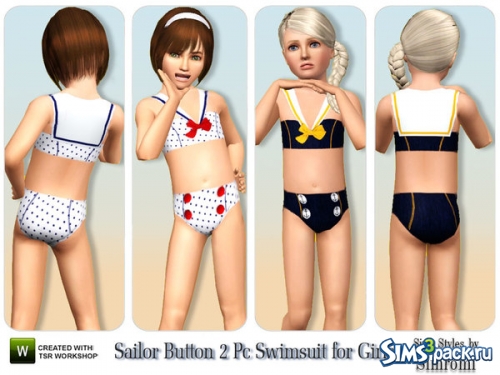Купальный костюм для девочек &quot;Sailor Swimsuit Set&quot; от simromi