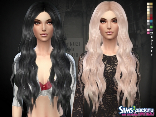 Женская причёска 02 Long Curly от Sims2fanbg