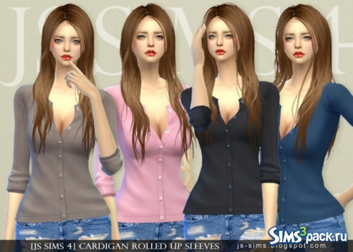 Кардиган Cardigan with Rolled Up Sleeves от JS Sims 4