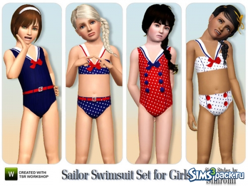 Купальный костюм для девочек &quot;Sailor Swimsuit Set&quot; от simromi