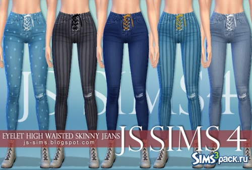 Джинсы &quot;Eyelet High Waisted Skinny Jeans&quot; от JS SIMS 4