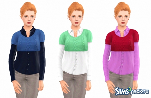 Свитер Sweater Blouse For Elder Female от Sim mania