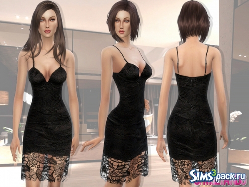 Кружевное черное платье от sims2fanbg