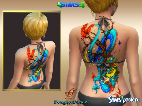 Татуировка Nidhogg Female Back Tattoo от DragonQueen