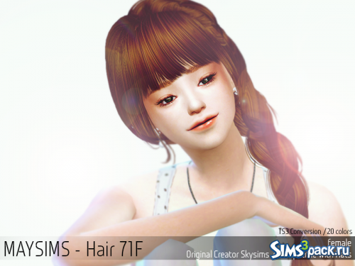 Женская причёска _Hair71F (TS3 Conversion) от May Sims