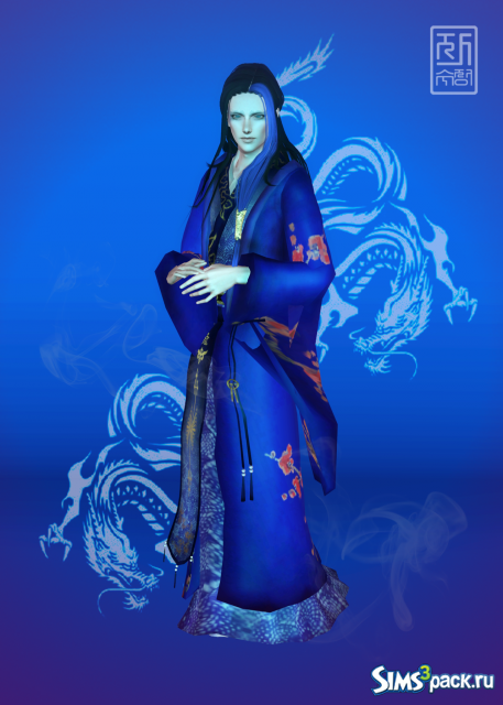 Азиатский сет одежды для мужчин Blue Dragon от Amethyst