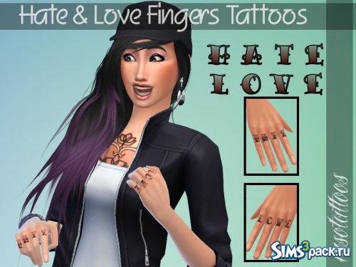 Татуировки на пальцы Hate & Love Fingers Tattoos от luvjake