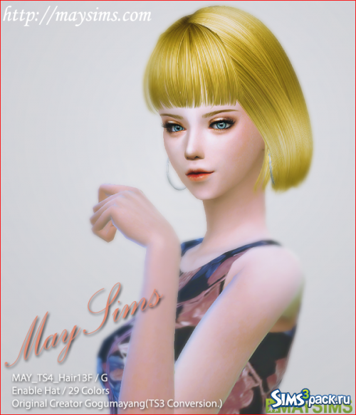 Женская причёска _Hair13F-G (TS3 Conversion) от May Sims