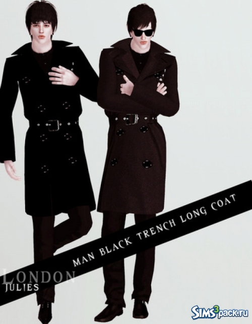Мужское пальто Gift black trench long coat от julies