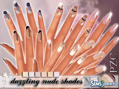 Ногти Gorgeousness-dazzling nude shades nails от Pinkzombiecupcakes