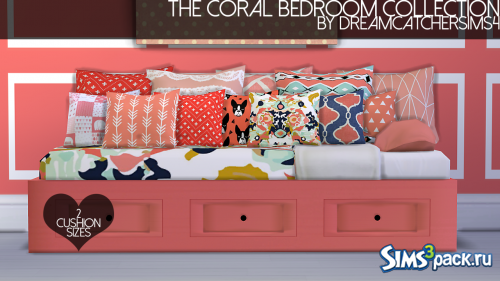 Матрац + подушки The Coral Bedroom Collection от dreamcatchersims4