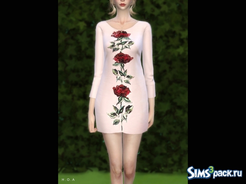 Платье H . O . A THE ROSE HAND EMBROIDERED DRESS от Syrenahoa