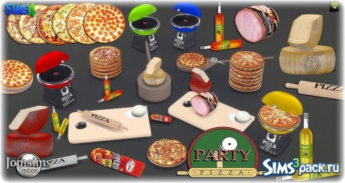 Набор объектов pizza party от jomsims