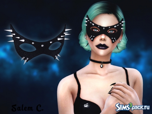 Кожаная маска с шипами от Salem C