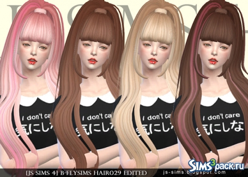 Прическа с длинными волосами от JS Sims 4