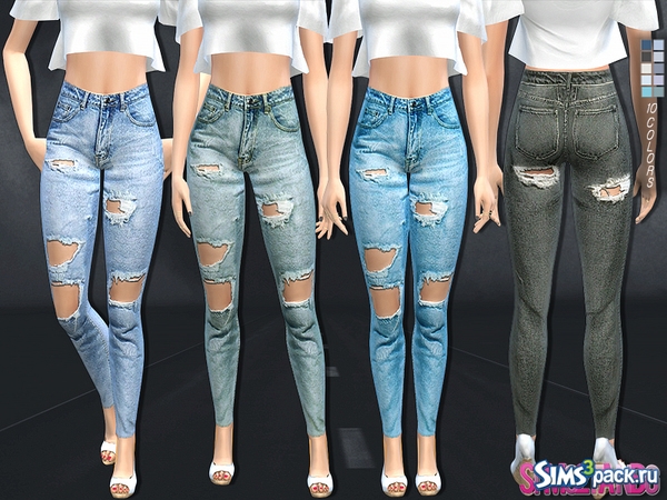 The sims 4 "женские узкие рваные джинсы от js sims 4" файлы.