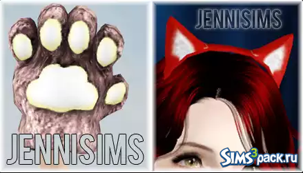 Аксессуар кошачьи ушки и лапы Accesory Kitty Gloves & Ears от JenniSims