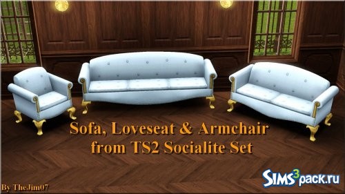 Диваны и кресло из The Sims 2 Socialite Set от TheJim07