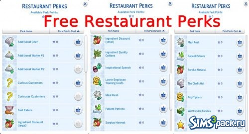 Бесплатные преимущества ресторана