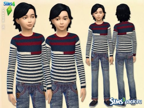 Сет для мальчиков Striped Knit Sweater & Boy Blue Jeans