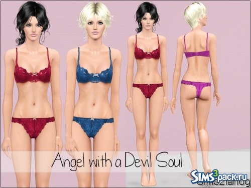 Сет нижнего белья Angel with a Devil Soul от sims2fanbg