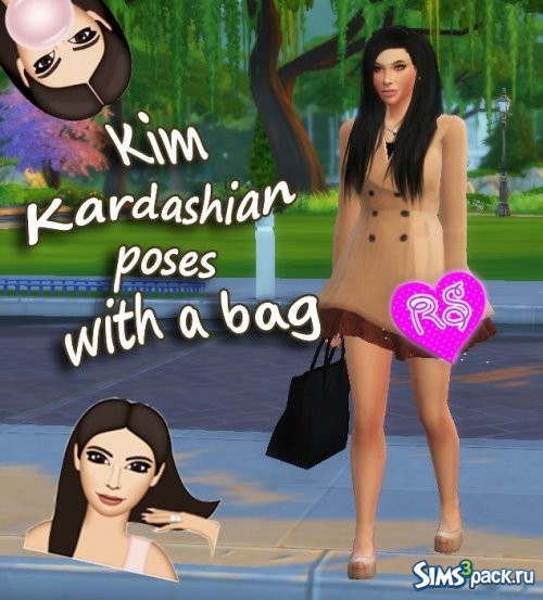 Kim Kardashian poses with a bag/Позы Ким Кардашиян с сумкой