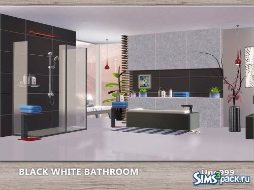 Черно - белая ванная 