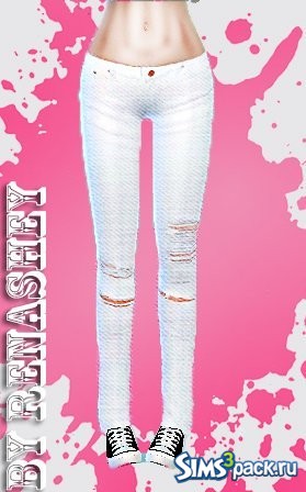 White jeans with holes/Белые джинсы с дырками от Rena2002