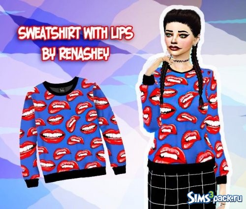 Sweatshirt with lips/Свитшот с губами от Rena2002