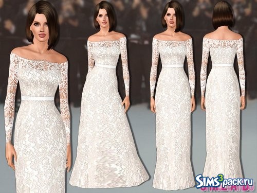 Кружевное свадебное платье от sims2fanbg