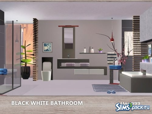 Черно - белая ванная 