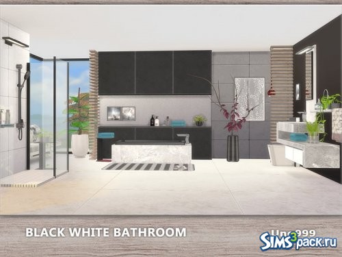 Черно - белая ванная