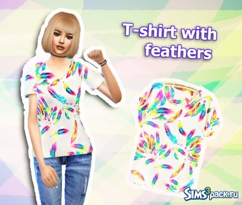 T-shirt with feathers/Майка с перышками от Rena2002