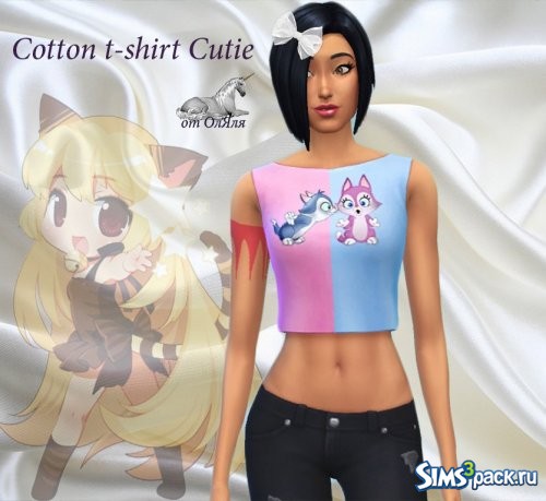 Cotton t-shirt Cutie / Хлопковая футболка Милашка от ОлЯля