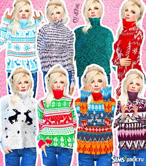 Christmas reindeer sweaters/Новогодние свитера с оленями от Rena2002