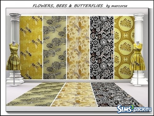 Текстуры Flowers, Bees & Butterflies
