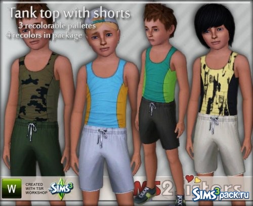 Майка и шорты для мальчиков от sims2sisters