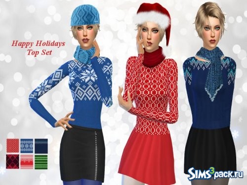 Сет свитеров Winter Happy Holidays от Charmy Sims Portfolio