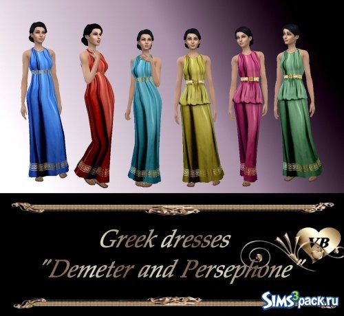 Комплект из 2-х греческих платьев: "Деметра и Персефона"