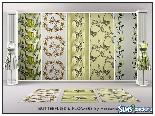 Текстуры Butterflies & Flowers от marcorse
