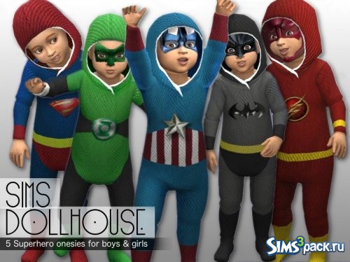 Костюмы и маски Superhero Onesies от SimsDollhouse