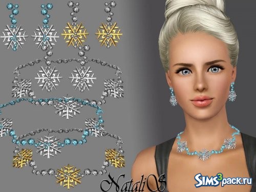 Сет Snowflakes with crystal jewelry 