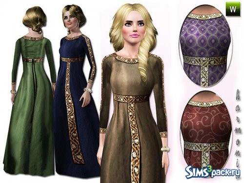 Праздничное средневековое платье