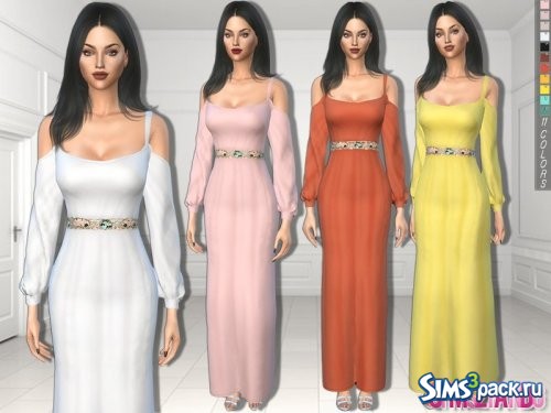 Платье с открытыми плечами от sims2fanbg