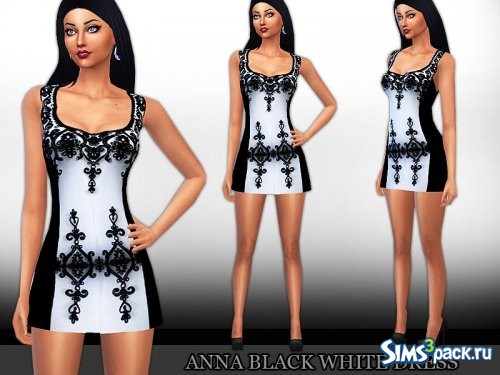 Черно - белое платье Anna